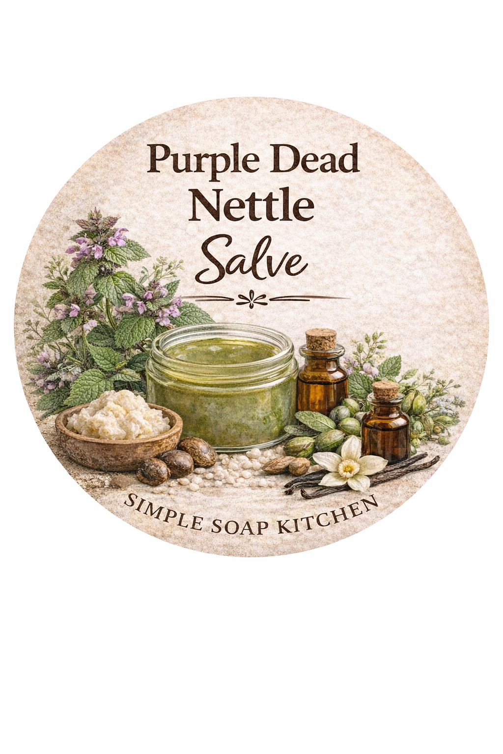 Purple Dead Nettle Salve For Cuts Sores Infections Bug Bites Wounds